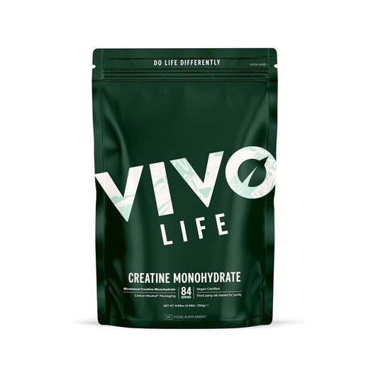 Vivo Life - Creatine Monohydrate Powder Micronised - Vegan, Unflavoured (8.8 oz, 84 Servings)