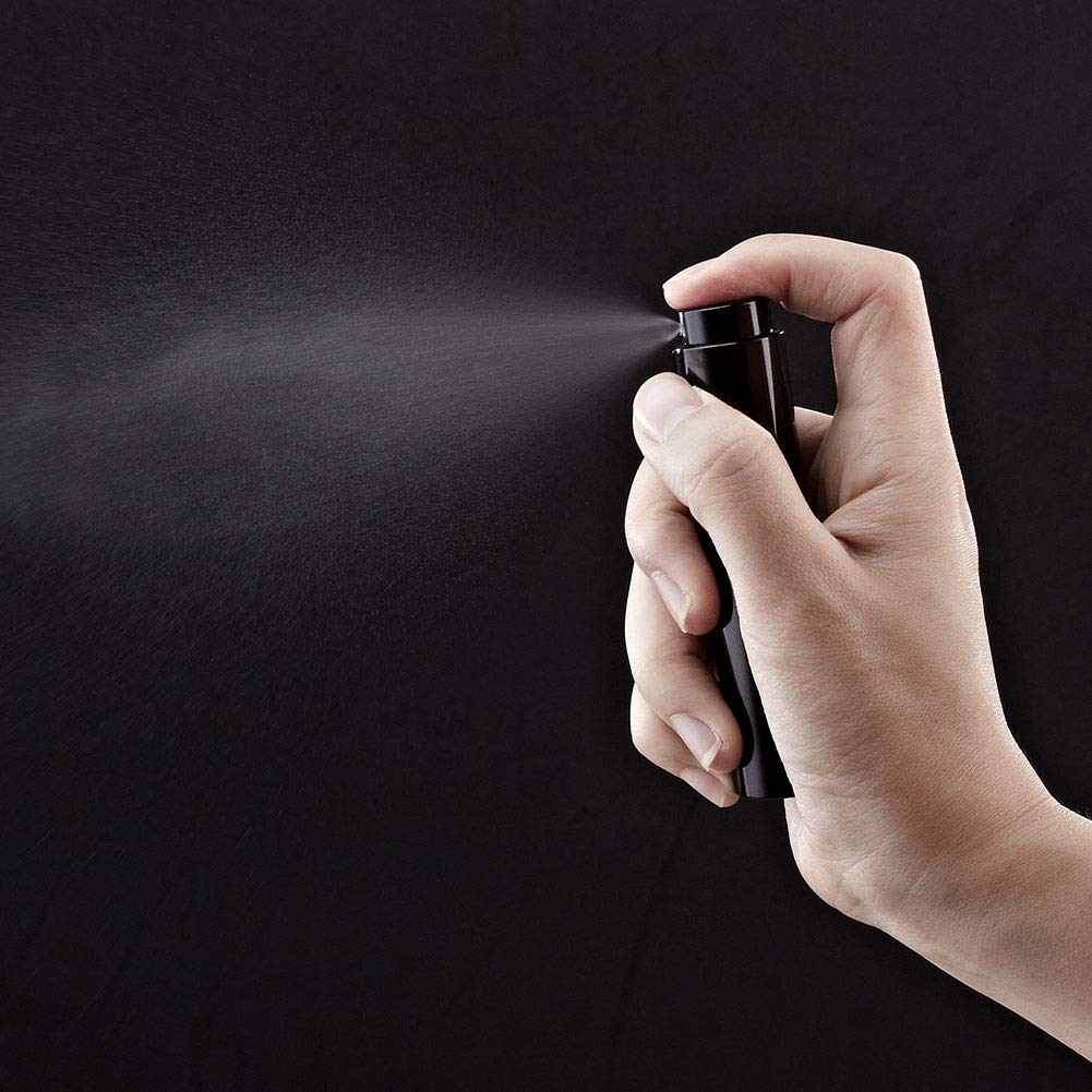 LISAPACK 8ML Atomizer Perfume Spray Bottle for Travel (3 PCS) Empty Cologne Dispenser, Portable Sprayer (Black)