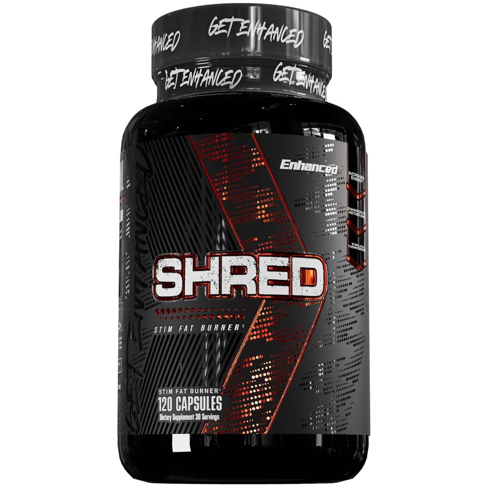 Enhanced Labs Shred - Stim Fat Burner: Nutritional Supplement for Weight Loss Support & Energy Management (1 Bottle, Unflavored, 1 Serving, Capsule)