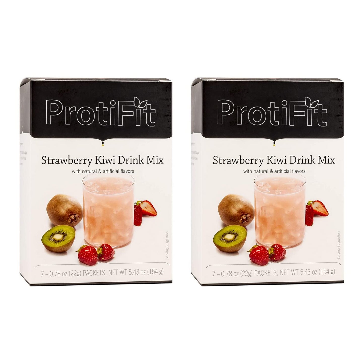 PROTIFIT  High Protein Strawberry Kiwi Fruit Drink 2 Pack 15g Protein Low Calorie Sugar Free Ideal Protein Compatible 7 Servings Per Box 2 Pack