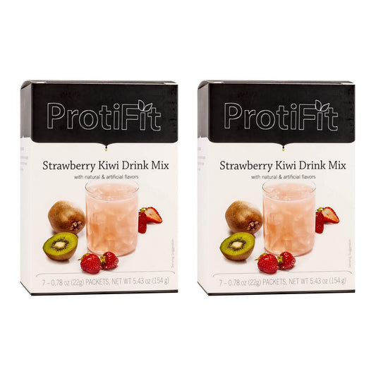 PROTIFIT  High Protein Strawberry Kiwi Fruit Drink 2 Pack 15g Protein Low Calorie Sugar Free Ideal Protein Compatible 7 Servings Per Box 2 Pack