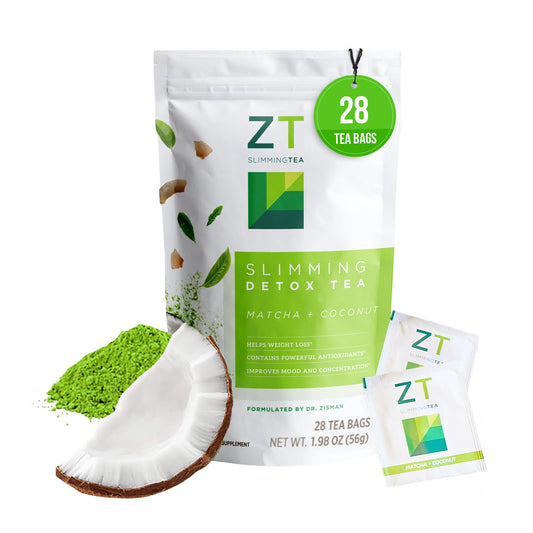 Dr. Zisman ZT Slimming - Matcha-Coconut Herbal Tea Blend with Senna Leaf- Antioxidant Effects - 28 Day Wellness Blend (28 Tea Bags)