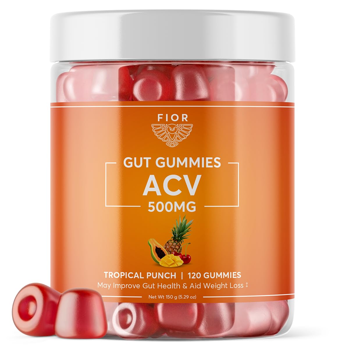 FIOR ACV Detox and Cleanse Gummy (Fruit Punch, 120)