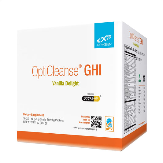 XYMOGEN OptiCleanse GHI Detox Gut Cleanse - Vegan Protein Powder with Liquid Vitamins for Digestive Health, Immmune Support + Liver Support - Sugar Free and Gluten Free - Vanilla Delight (10 Packs)