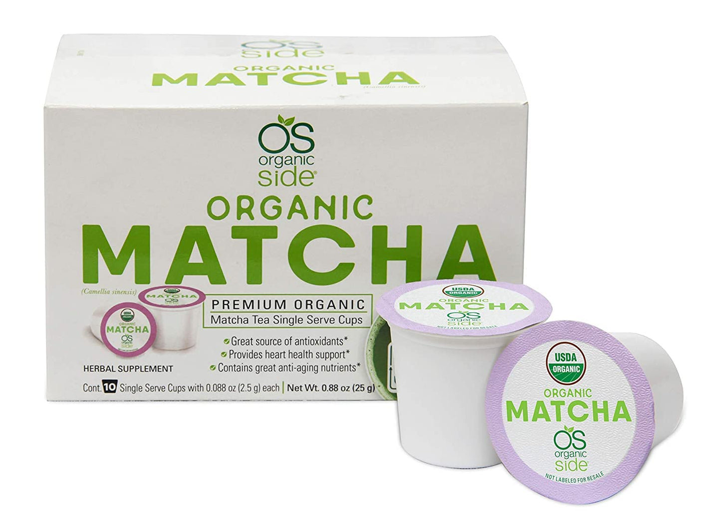 greenside Detox Herbal Tea Single Serve Cups Matcha - Contains Anti-aging nutrients and Antioxidants - Herbal Body Supplements - 10 Cups (3-gram Serving/cup)