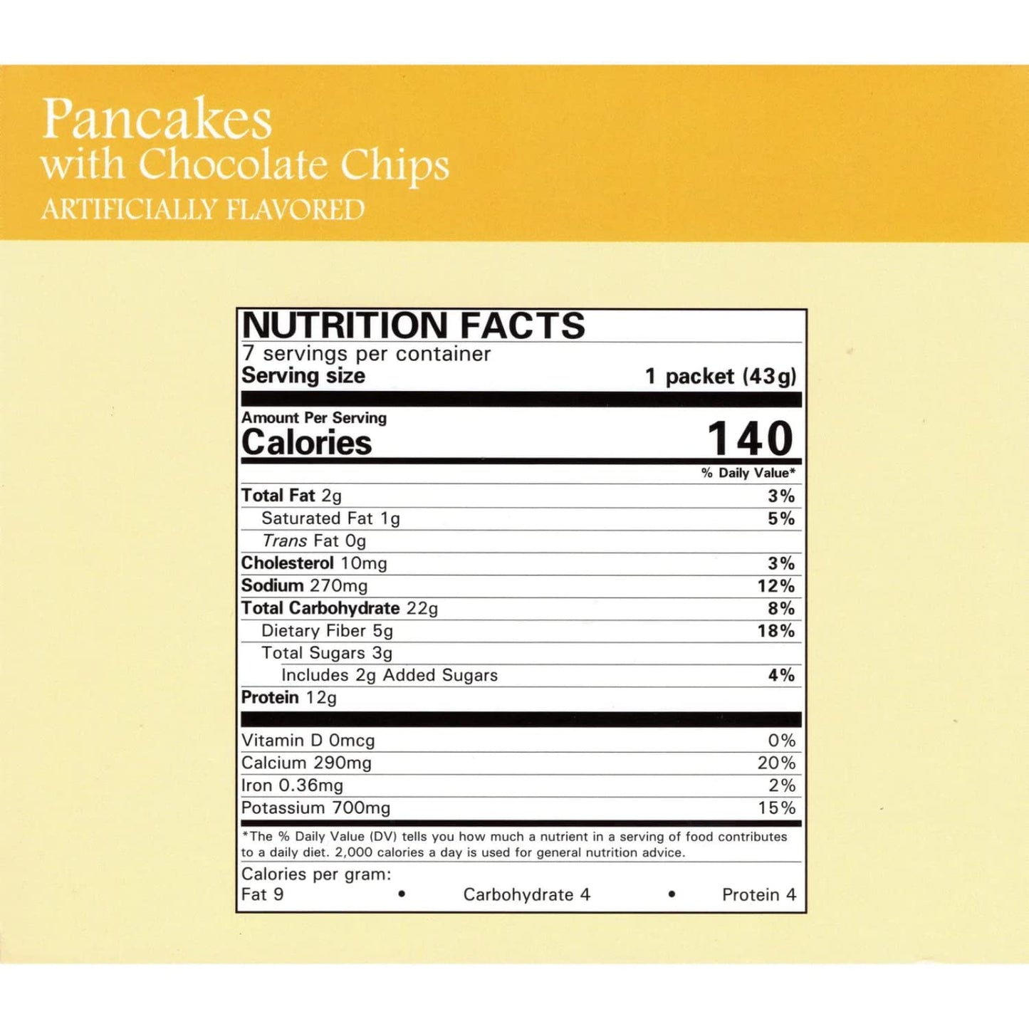 Nutmeg State Nutrition - Pancakes with Chocolate Chips, High Protein (12g), Low Calorie, Low Sugar, Appetite Suppressant for Weight Loss, 7 Servings Per Box