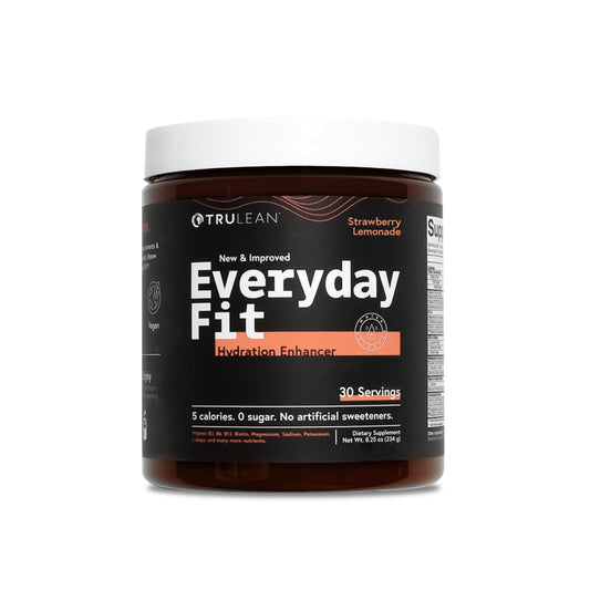 TRULEAN Everyday Fit Water Enhancer Sugar Free Electrolyte Powder Drink BCAA Blend Keto Amino Acid Supplement Delicious Strawberry Lemonade 30 Servings (Pack of 1)