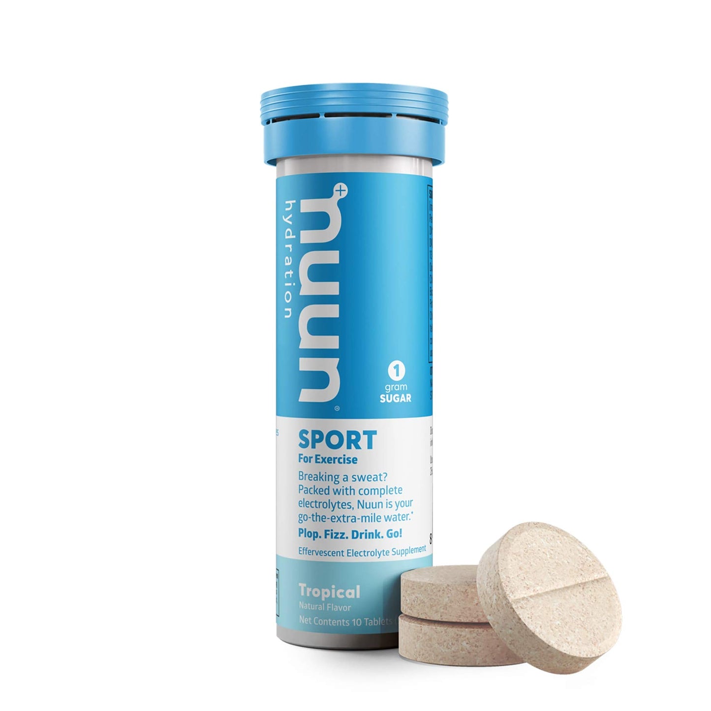 Nuun Active: Tropical Fruit Electrolyte Enhanced Drink Tabs (2 Tubes of 10 Tabs)