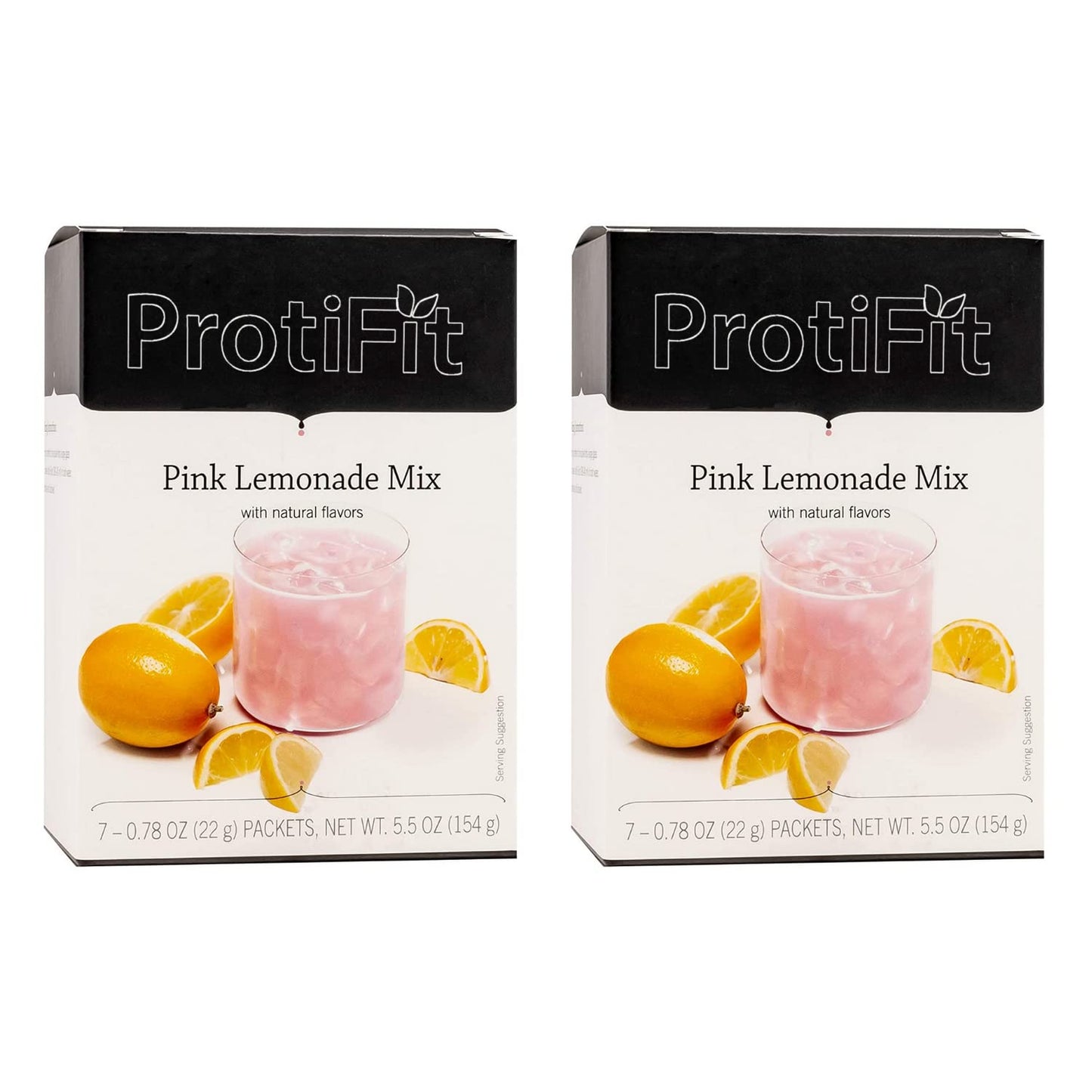 ProtiFit - High Protein Pink Lemonade Fruit Drink Mix, 15g Protein, Low Calorie, Sugar Free, 7 Servings Per Box, 2 Pack