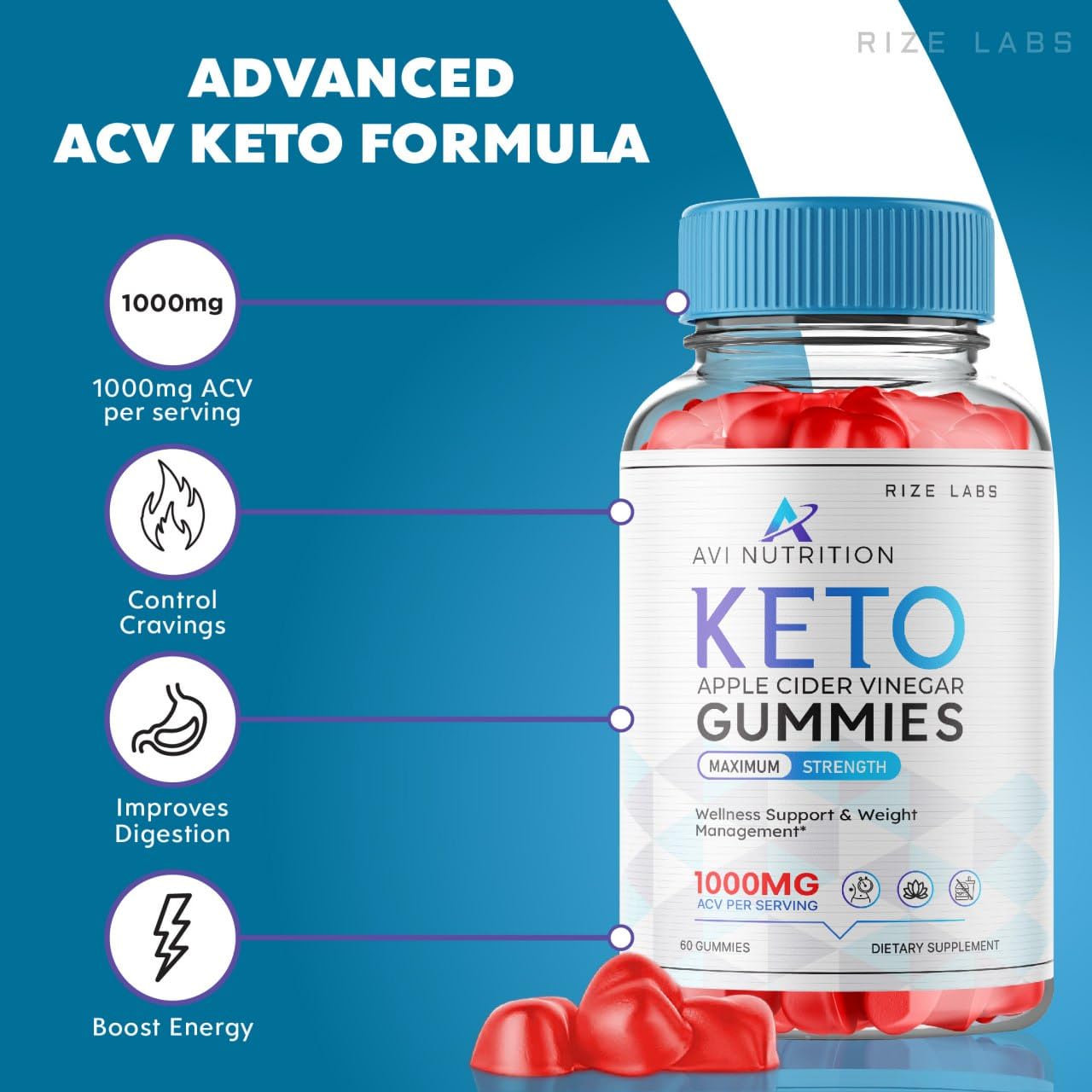 (2 Pack) Avi Nutrition Keto Gummies, Avi Nutrition Keto, ACV Advanced Weight Loss Gummy, Keto + ACV Supplement, Avi Nutrition for Metabolism Boost, AviNutrition Keto ACV Gummies Reviews (120 Gummies)