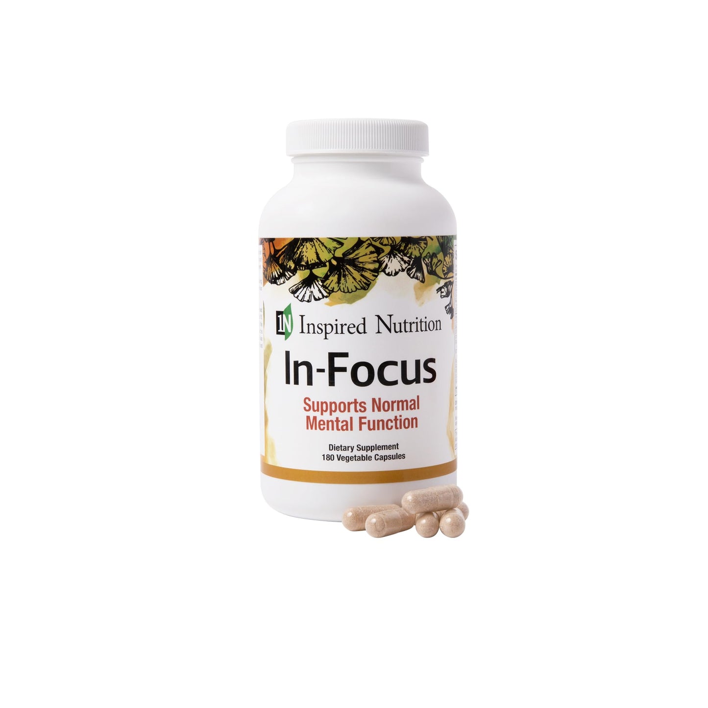 Inspired Nutrition in-Focus - Supports Mental Clarity - No Caffeine - 180 Capsules