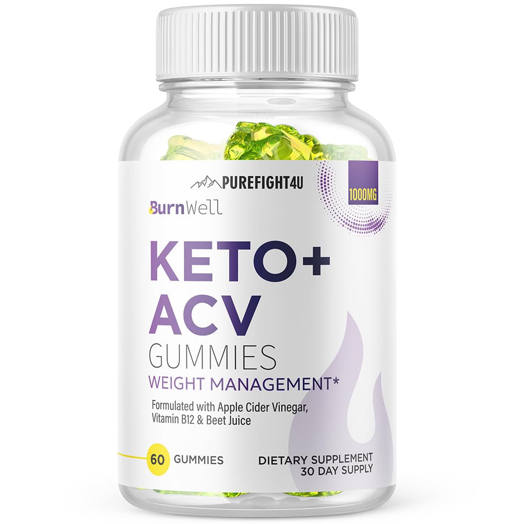 PureFight4U BurnWell Keto +ACV Gummies | Weight Management, ACV Support, Beet Juice & Vitamin B12 | Dietary Supplement 60 Gummies