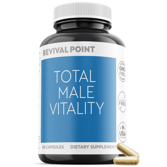 Total Male Vitality- Advanced Muscle Building Supplement for Men with RipFactor, Zinc Picolinate, Vitamin D3 & Folate- Muscle Accelerator & Builder, Nitric Oxide, Natural Energy Supplement- 60 Count