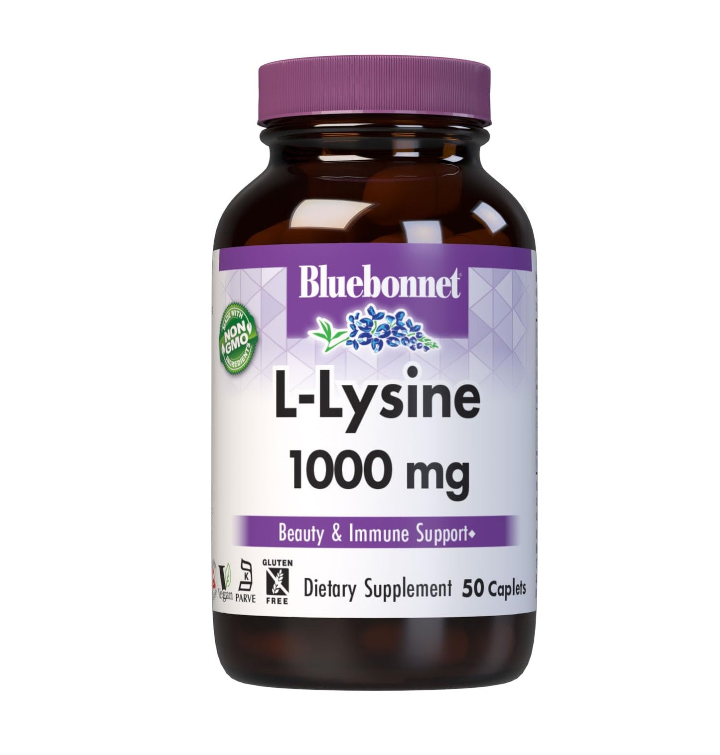 Bluebonnet L-Lysine 1000 mg Caplets, 50 Count