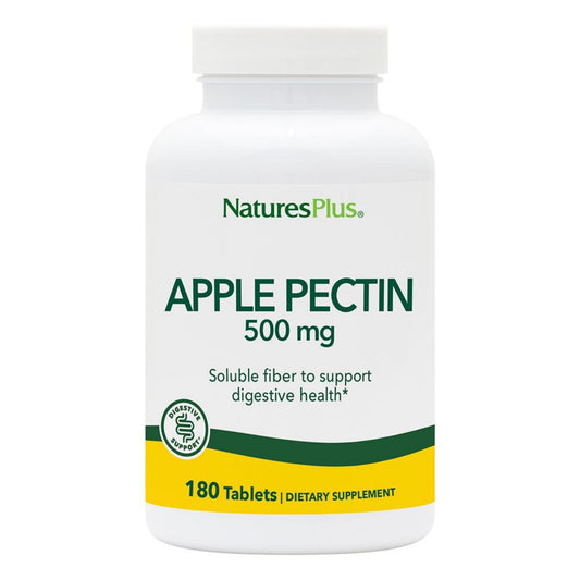 NaturesPlus Apple Pectin - 500 mg, 180 Tablets - Natural Fiber Supplement - Vegetarian, Gluten Free - 180 Servings