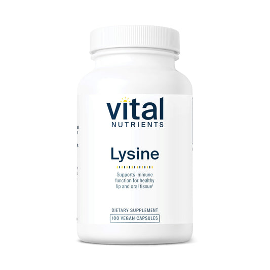 Vital Nutrients Lysine | Lysine Supplement Supports Healthy Lip and Oral Tissue | Immune Support Supplement Promotes Calcium Absorption | Gluten, Dairy, Soy Free | Non-GMO | 100 Capsules