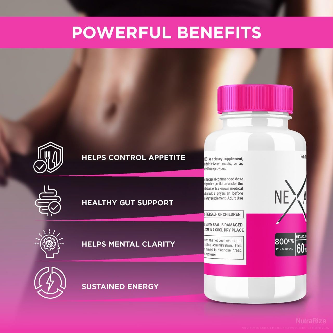 (2 Pack) Nexaslim Capsule, Nexaslim Metabolism Booster Formula, Dietary Supplement for Advanced Weight Loss, Maximum Strength All-Natural Pills for Targeting Belly Fat, Nexa Slim Review (120 Capsules)
