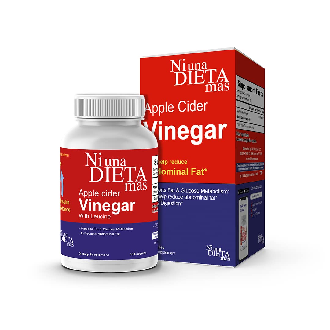 Reduce Abdominal Fat - Apple Cider Vinegar Capsules - Best for Weight Loss - NI UNA DIETA MÁS