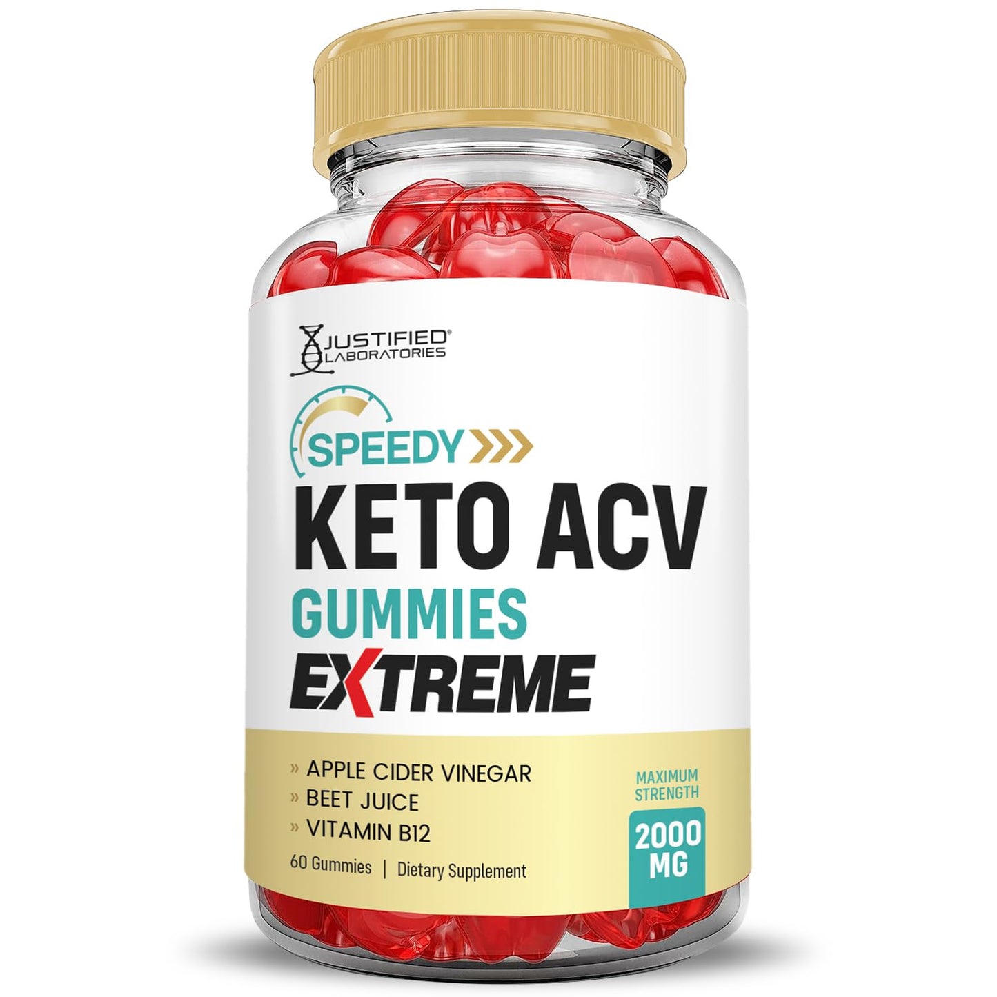 (2 Pack) Speedy Keto ACV Gummies Extreme 2000MG Speedy Keto Gummies Advanced Formula Apple Cider Vinegar with Pomegranate Beet Juice Powder B12 Vegan Non GMO 60 Gummys