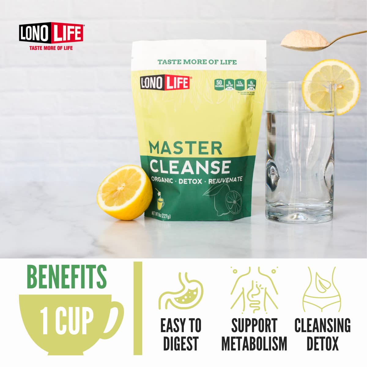 Cleanse Co- Master Cleanse Lemonade - Detox Lemonade Diet Powder - Organic, Gluten-Free - 8 oz Bulk Package- 15 Servings
