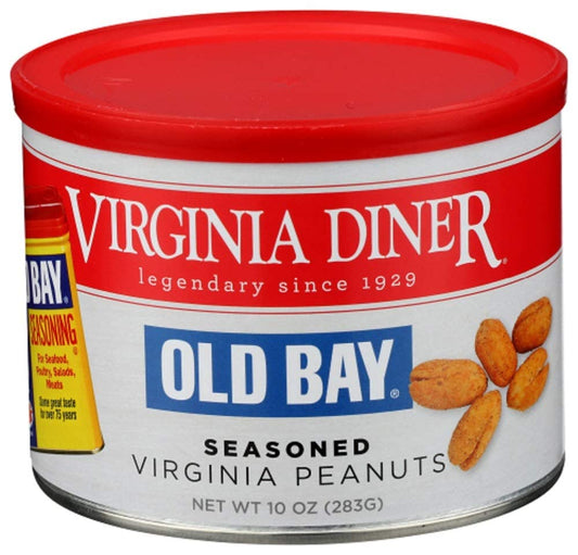 Virginia Diner  Gourmet Old Bay Seasoned Virginia Peanuts 10 Ounce Tin