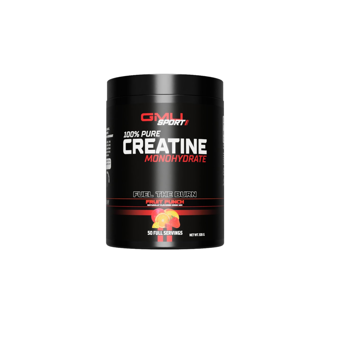GMU SPORT Creatine Monohydrate Flavored Drink Powder - Fruit Punch. 50 Servings (7.7g per). Build Lean Muscle with Creatine!