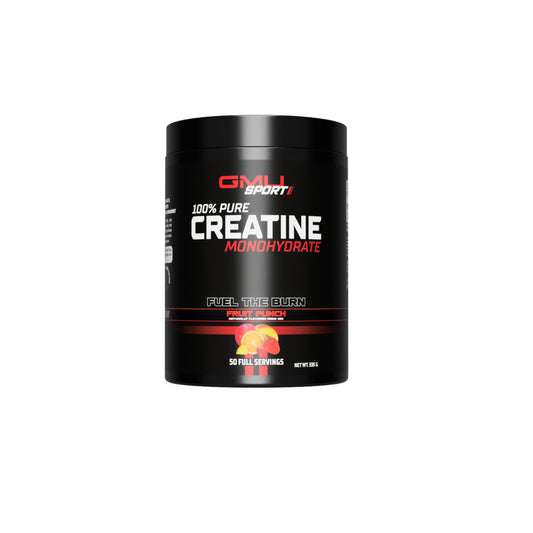 GMU SPORT Creatine Monohydrate Flavored Drink Powder - Fruit Punch. 50 Servings (7.7g per). Build Lean Muscle with Creatine!
