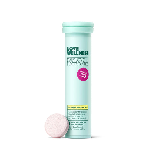 Love Wellness Daily Love Electrolytes | Hydration Tablets for Women | Supports Nutrient Absorption | Healthy Hormone Balance | Energy | Healthy Cortisol Level | Health Mood | 12 Tablets, Berry Flavor