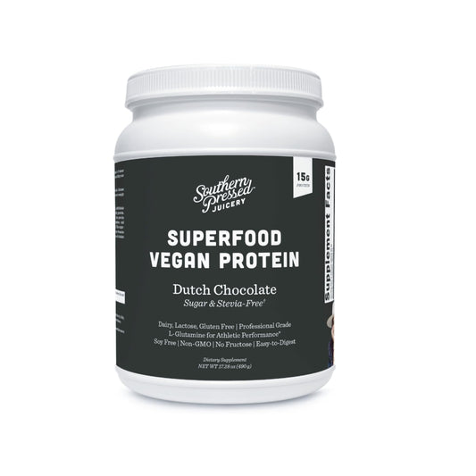 Southern Pressed Juicery Superfood Vegan Protein | Dutch Chocolate | Sugar & Stevia Free | 15 G Protein per Serving | 14 Servings