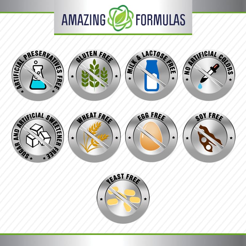 Amazing Formulas ALA/ALC (Alpha Lipoic Acid/Acetyl L-Carnitine) Supplement | 750 Mg Per Serving | 120 Capsules | Non-GMO | Gluten-Free | Made in USA