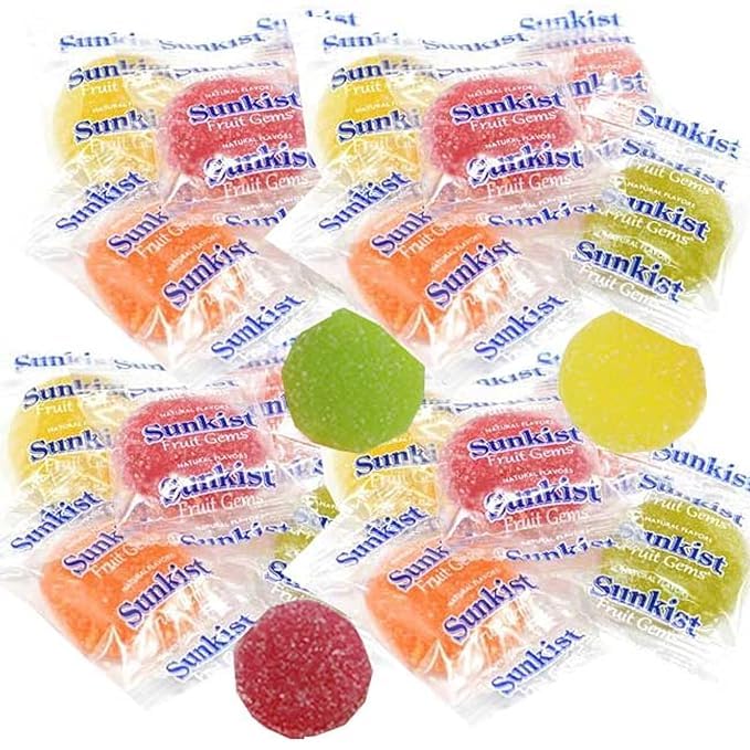 Sunkist Fruit Gems 15Lbs Klub Bulk Snacks Individually Wrapped Assorted Flavors Soft Sugar DustedBulk Candy Made With Real Fruit Juices 24Oz