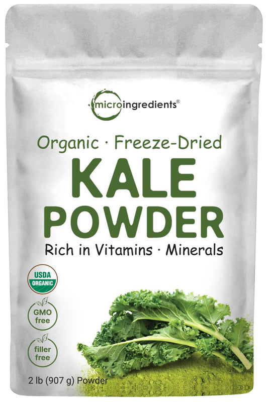Sustainably US Grown Organic Kale Powder 2 Pounds  Fresh Freeze Dried Source  NutrientDense Greens Superfood  Kale Tea and Green Drink Mix  907 Servings No GMOs Vegan Friendly