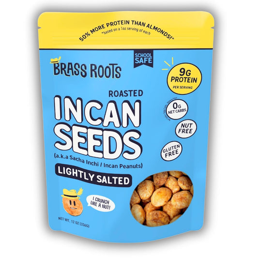 Brass Roots Organic Roasted Sacha Inchi Seeds Lightly Salted  Keto Paleo Allergen Free Low Fodmap 12 oz Pack of 1 Seen on Shark Tank