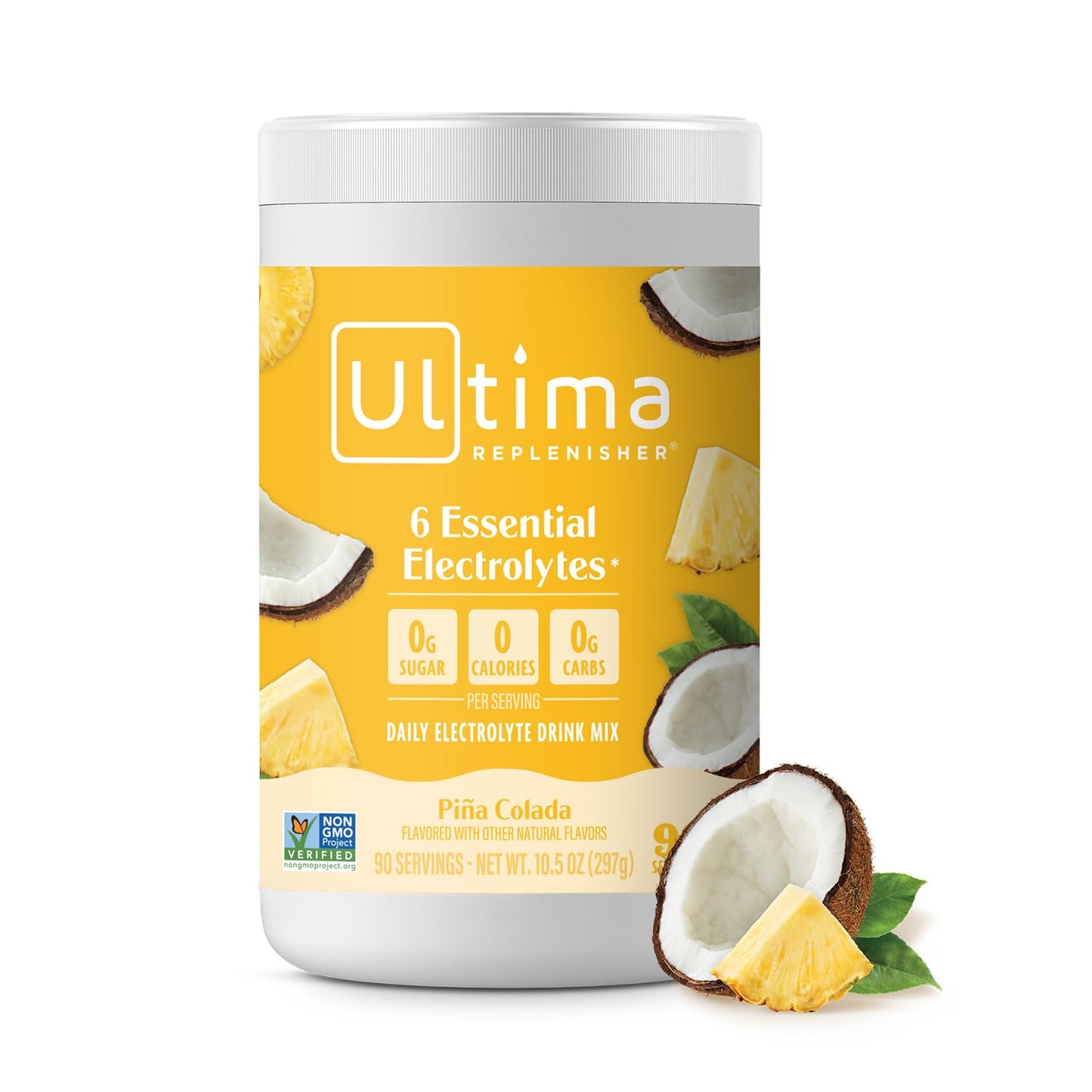 Ultima Replenisher Mocktini Electrolyte Powder Drink Mix - Piña Colada, 90 Servings - Hydration Powder with 6 Electrolytes and Trace Minerals - Keto Friendly, Non-GMO and Sugar-Free