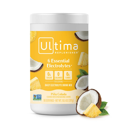 Ultima Replenisher Mocktini Electrolyte Powder Drink Mix - Piña Colada, 90 Servings - Hydration Powder with 6 Electrolytes and Trace Minerals - Keto Friendly, Non-GMO and Sugar-Free