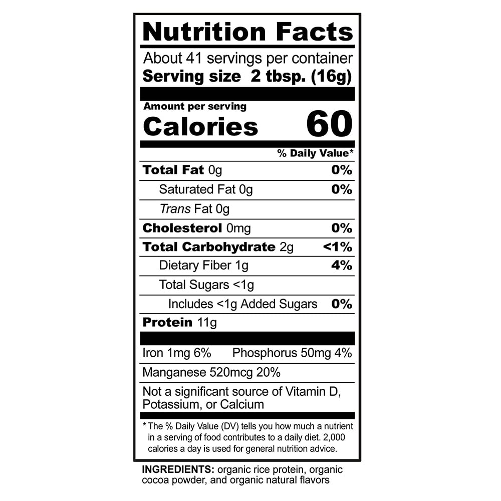 NutriBiotic Certified Organic Rice Protein Chocolate, 22.9 Oz | Low Carbohydrate Vegan Protein Powder | Raw, Certified Kosher & Keto Friendly | Made Without Chemicals, GMOs & Gluten | Easy to Digest