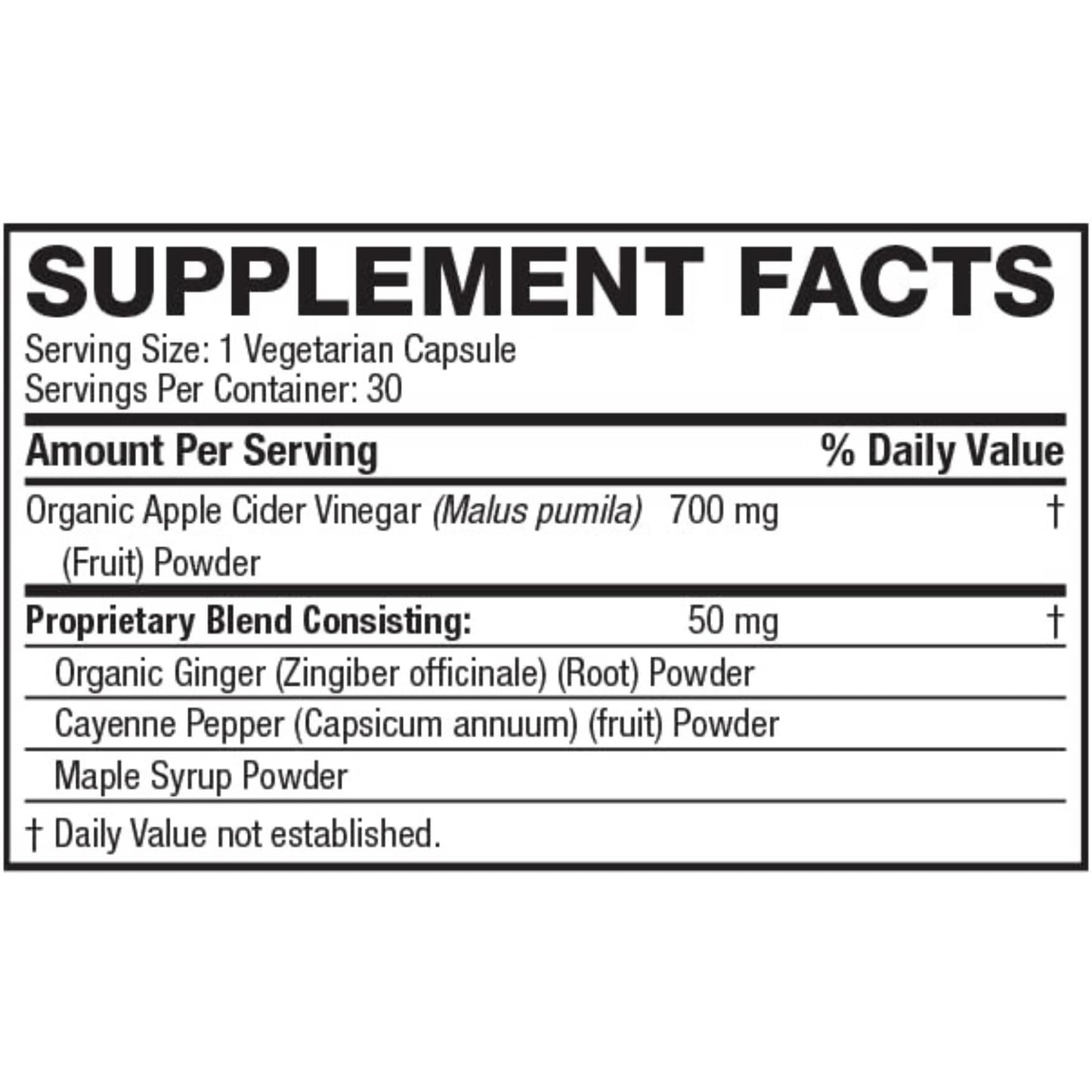 Life's Fortune Organic ACV Apple Cider Vinegar Capsules 700mg with Mother Supplement, Support Healthy Digestion with Ginger & Cayenne Pepper (30 Count (Pack of 1))