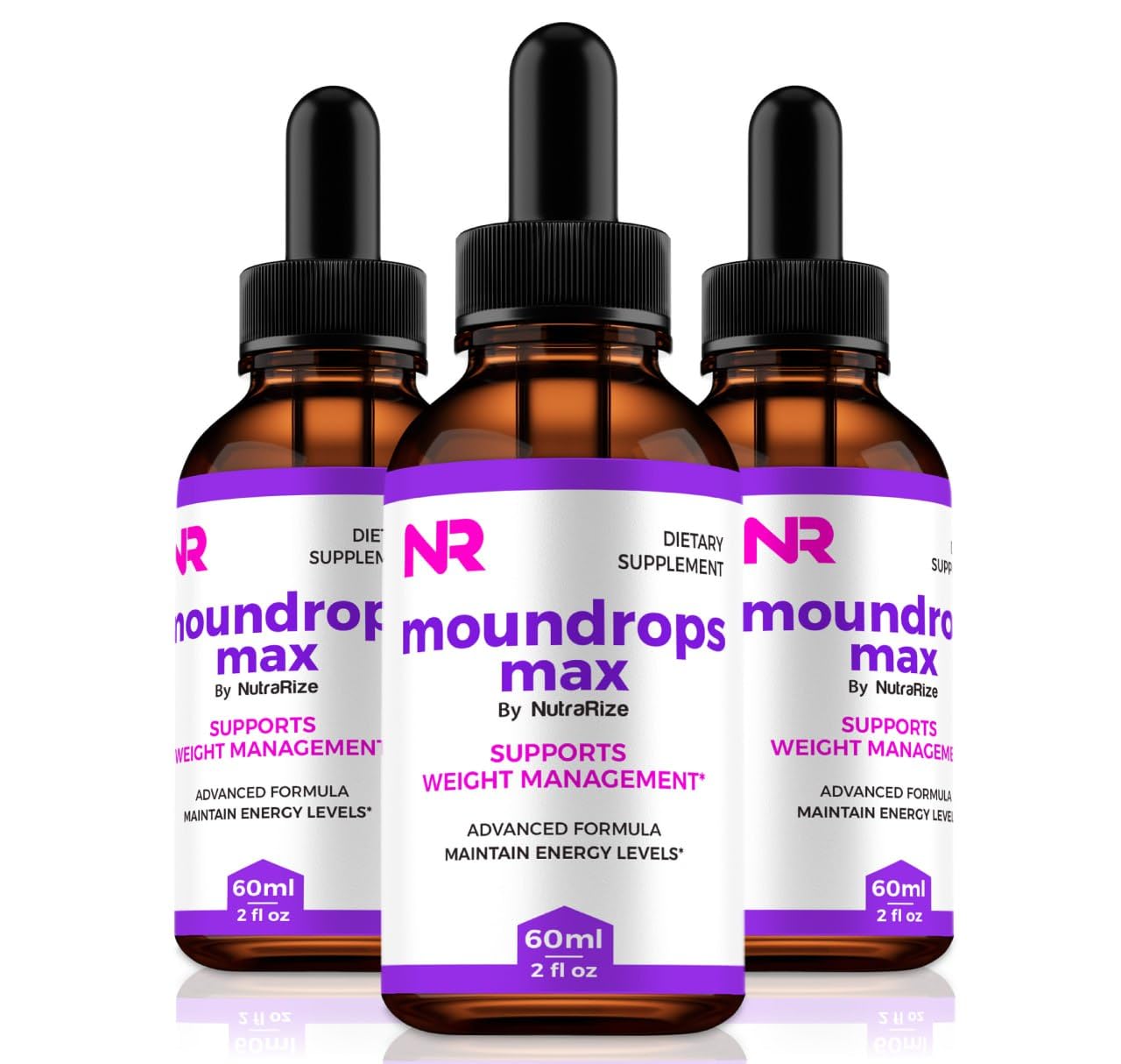 NutraRize (3 Pack) Moundrops Max, Official MounDrops Max to Maintain Energy Levels and Fitness, All Natural Formula for Healthy Body & Overall Well-Being, Moun Drops Max Liquid Dropper (90 Servings)