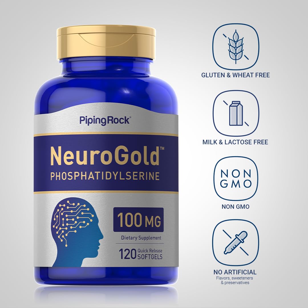 Piping Rock Phosphatidylserine 100mg | 120 Softgels | NeuroGold | Non-GMO, Gluten Free Supplement