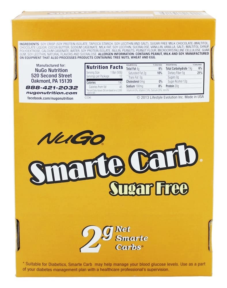 NuGo Nutrition Smarte Carb Peanut Butter Crunch Bar 12 Bar(S)