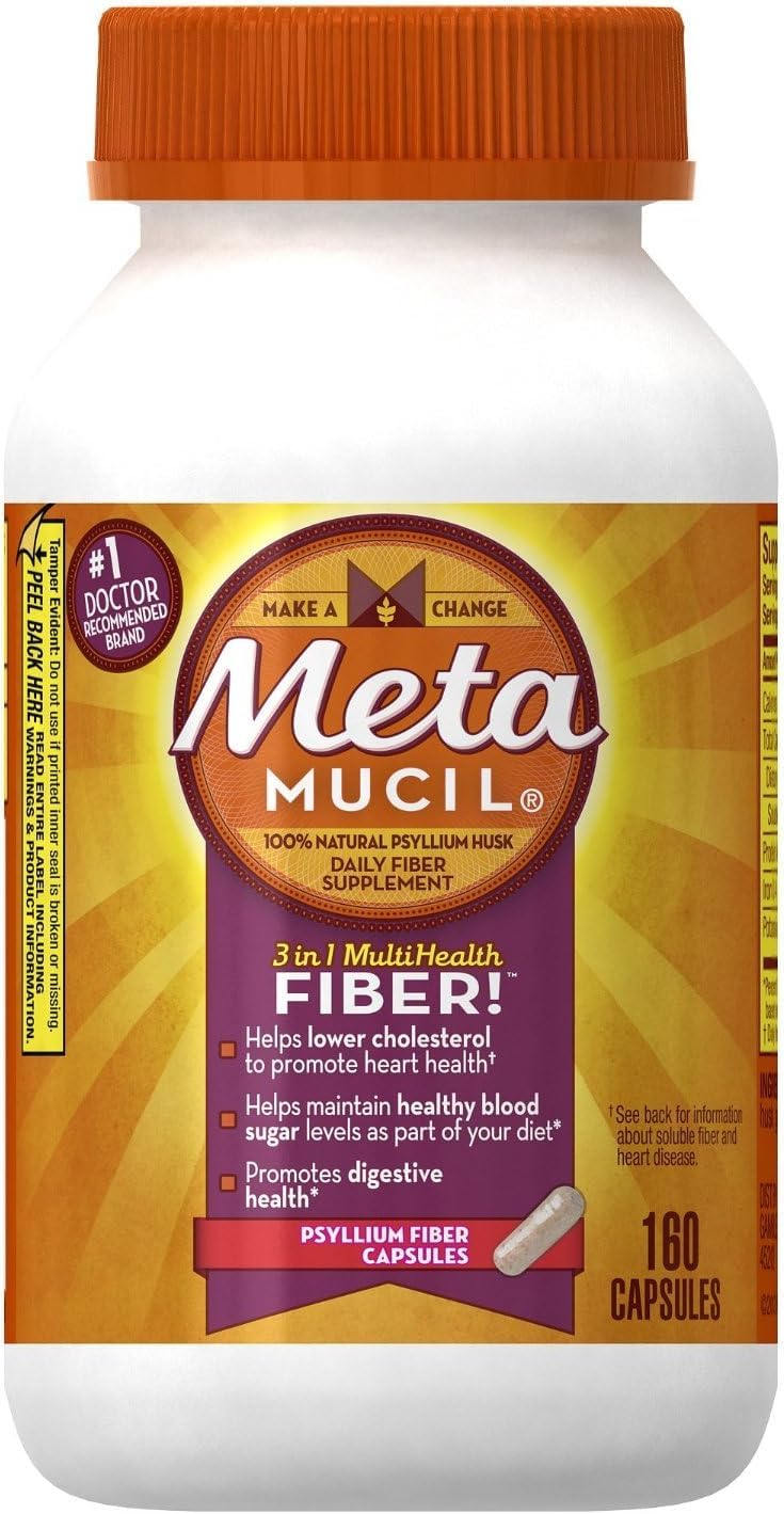 Metmcl Capsules 160ct Size 160ct Metamucil Fiber Supplement