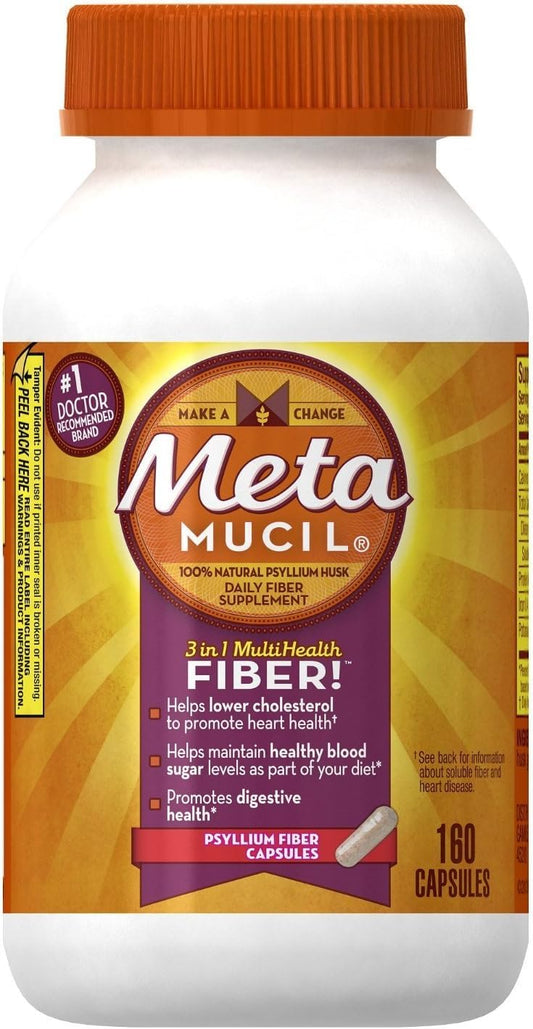 Metmcl Capsules 160ct Size 160ct Metamucil Fiber Supplement