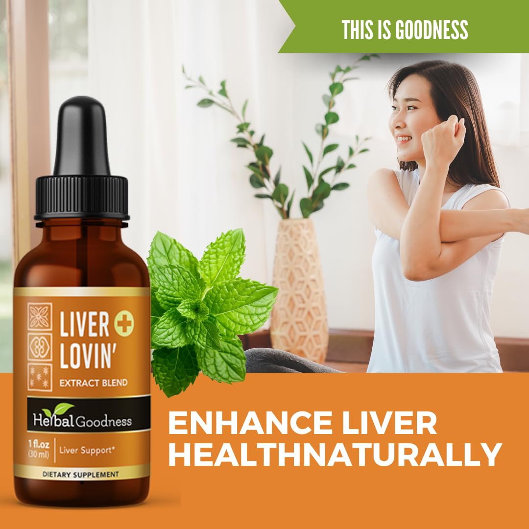 Liver Lovin 1oz - Premium Liver Cleanse Detox Herbal Health Formula - Formulated with Milk Thistle Chanca Piedra & More Organic Herbs, Liver Vitamins Liquid Drops - Limpieza De Higado Graso - 1 Bottle