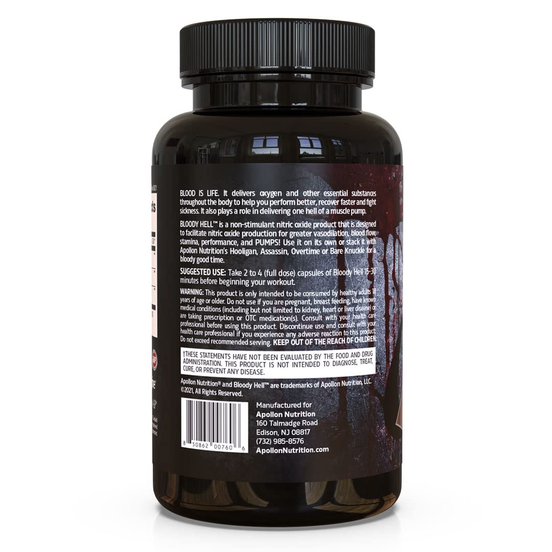 Apollon Bloody Hell - 3 Stage Pump & Nitric Oxide Maximizer with Nitrosigine, VasoDrive-AP, and CellFlow6 | 80 Capsules