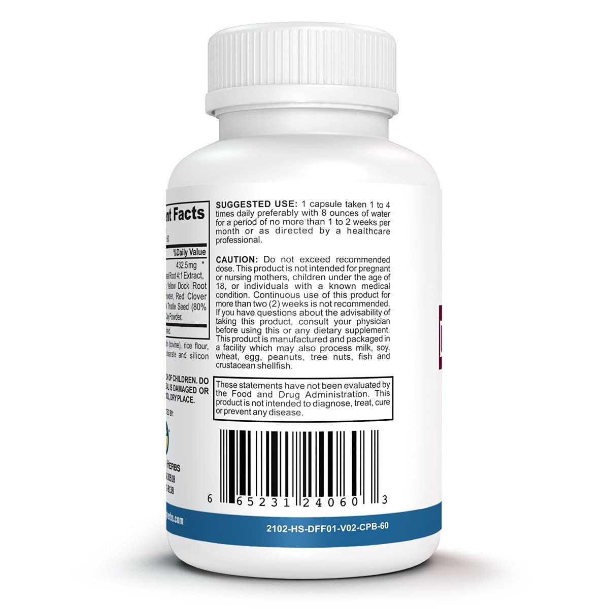 Amazing Herbs Detox/Flush Blood Purifier - All Natural Detoxifying Supplement Made with 7 Powerful Cleansing & Purifying Agents - 60 Count