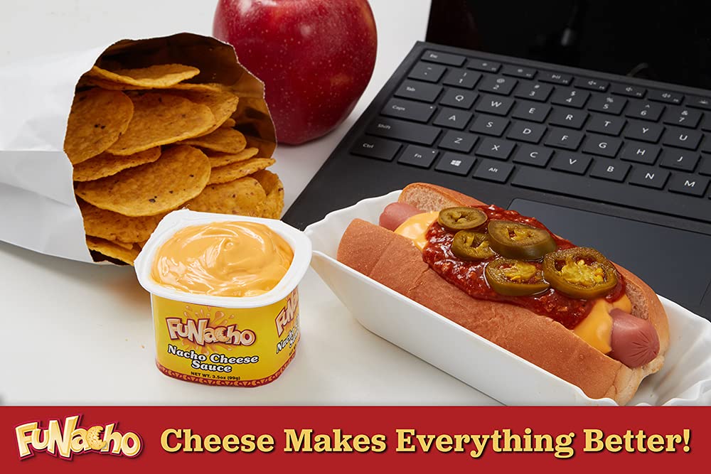 FUNacho Nacho Cheese Sauce  Delicious Cheese Dip  Perfect Condiment for Nachos Hot Dogs Pretzels and Cheese Fries  Gluten Free Queso De Nachos   48 Count 35 oz each
