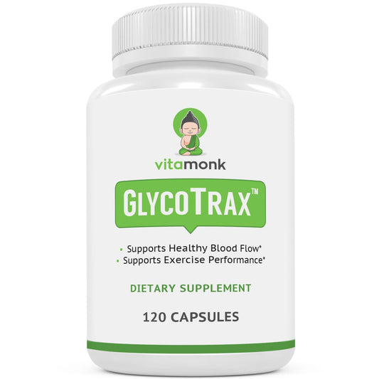 VitaMonk GlycoTrax™ GPLC Extra Large Bottle - 120 Capsules of High-Absorption Glycine Propionyl-L-Carnitine with No Artificial Fillers - Glycine Propionyl L Carnitine Supplement