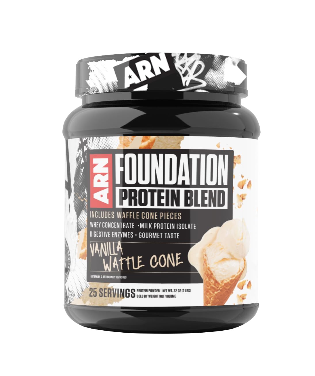 Arms Race Nutrition | ARN | Foundation Protein Blend (2 Pounds, Vanilla Waffle Cone)