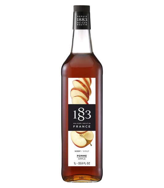 1883 Apple Syrup  Flavored Syrup for Hot  Iced Beverages  GlutenFree Vegan NonGMO Kosher PreservativeFree Made in France  Glass Bottle 1 Liter 338 Fl Oz