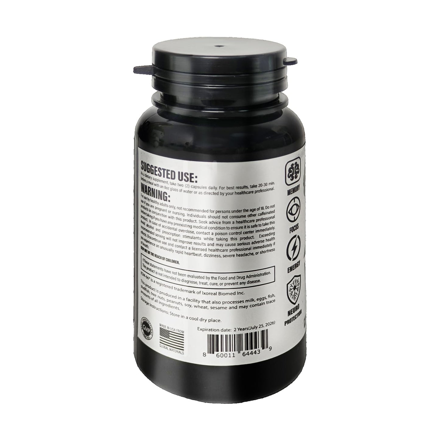 WMD NeuroFusion Nootropic Brain Supplement - Memory, Focus, Mental Clarity & Cognitive Support - Gluten Free, Non-GMO, Vegan, Adaptogen Formula -- 60 Capsules